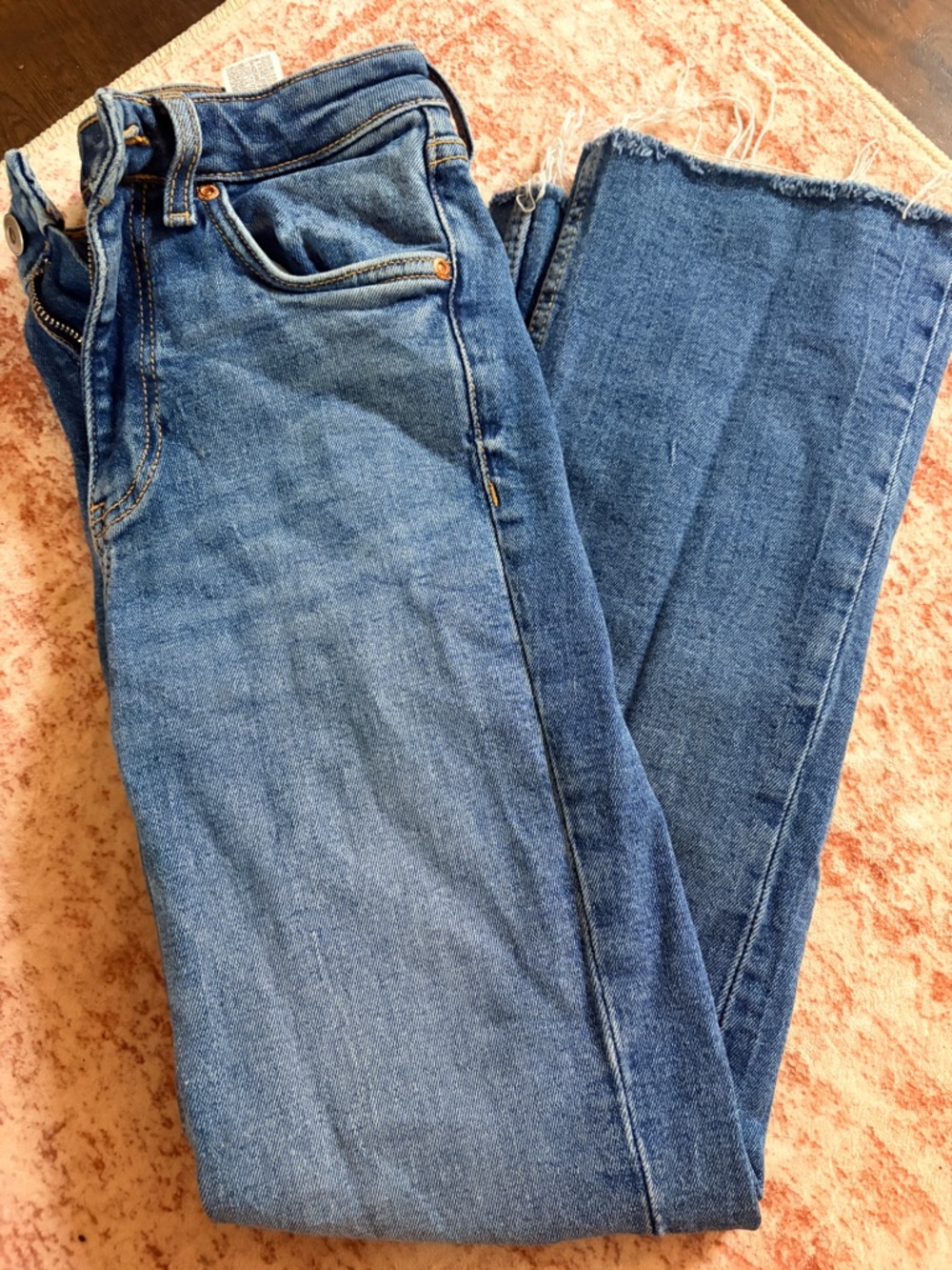 Zara 3/4 length straight leg mom jeans